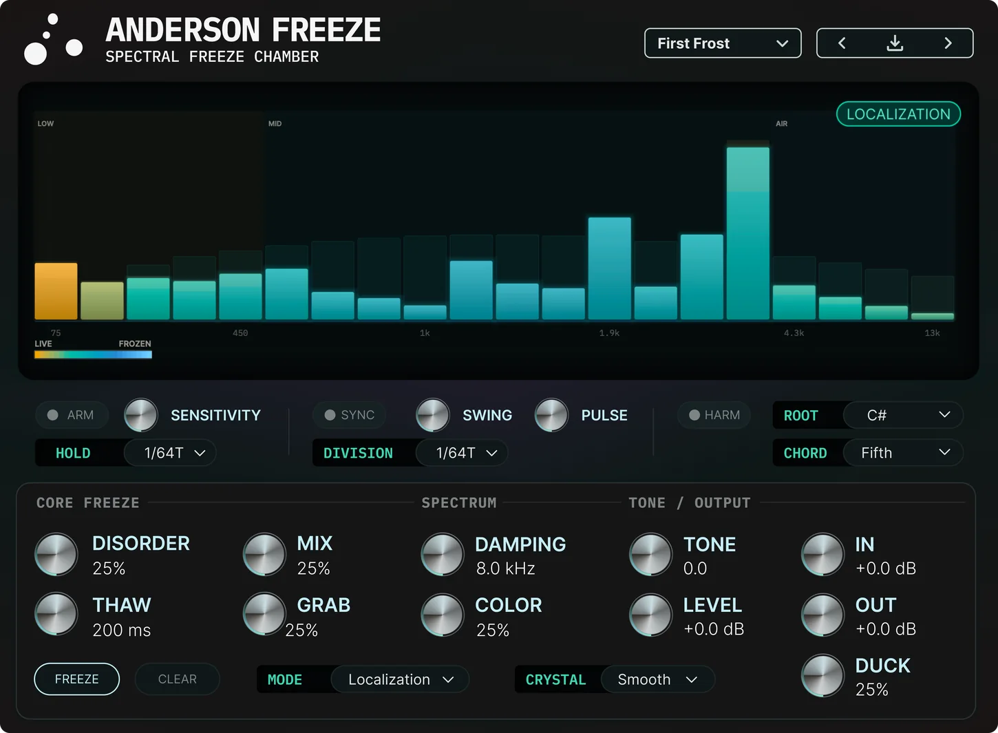 Anderson Freeze interface render